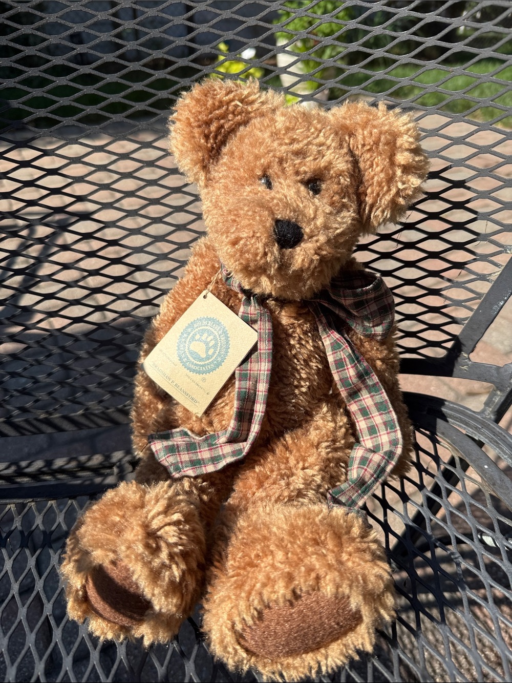Boyd Bear “Bradshaw P. Branford” like new!Plush Brown Teddy Bear with Plaid Bow